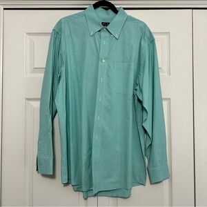 Jos. A. Bank Traveler’s Collection Plaid Button Down Shirt Green Size Large EUC